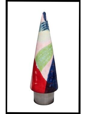 Target 2017 Figural "Watercolor" Painted Stoneware Cone Tree Decor Large Multi